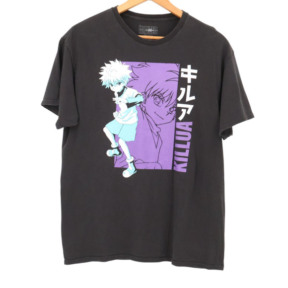 Hunter x Hunter Killua Anime T-Shirt Black Graphic Tee Size L Shonen Jump Manga - Picture 1 of 5